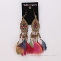 Retro Handmade Feather Indian Earring Jewellery For Women